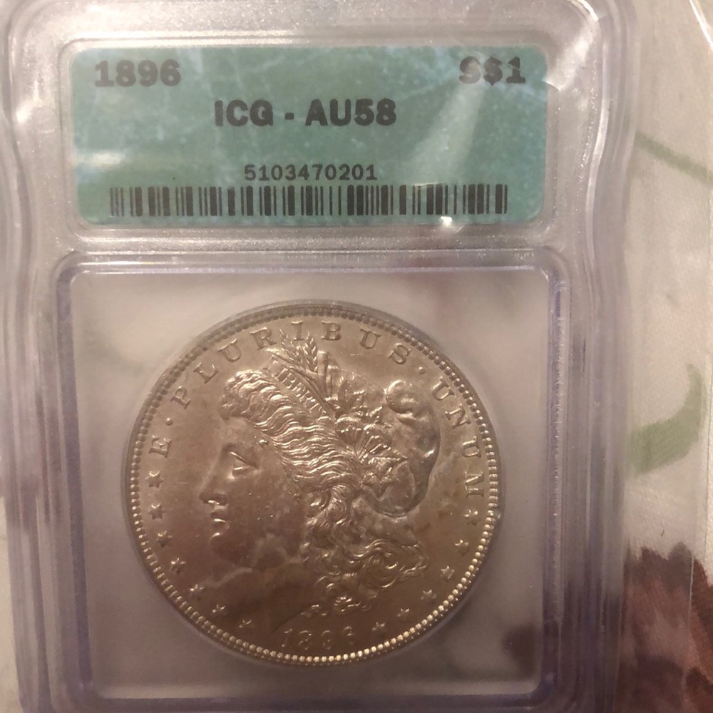 1896 ICG - AU58 S$1 SILVER DOLLAR